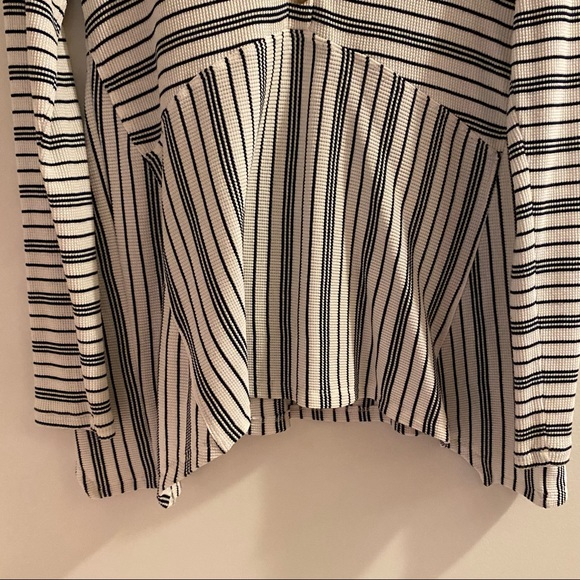 navy + white stripe v neck thermal | maeve - Picture 5 of 8